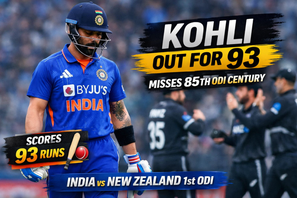 Virat Kohli got out on 93