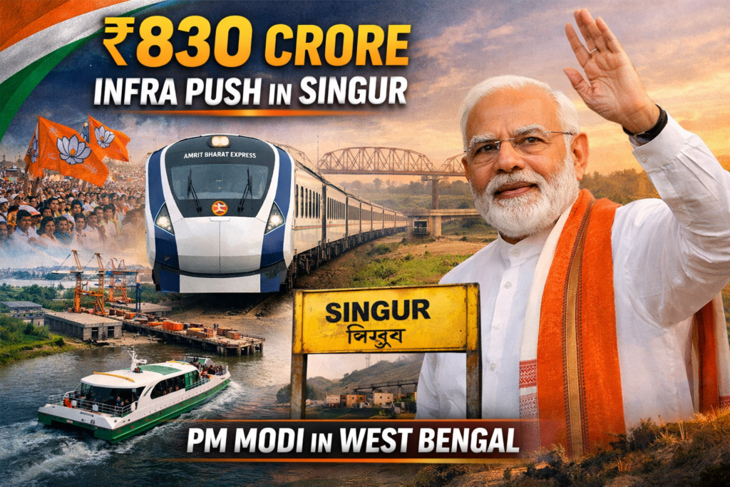 PM Modi Launches ₹830 Crore Infrastructure Push in Bengal’s Singur Amid Political Heat
